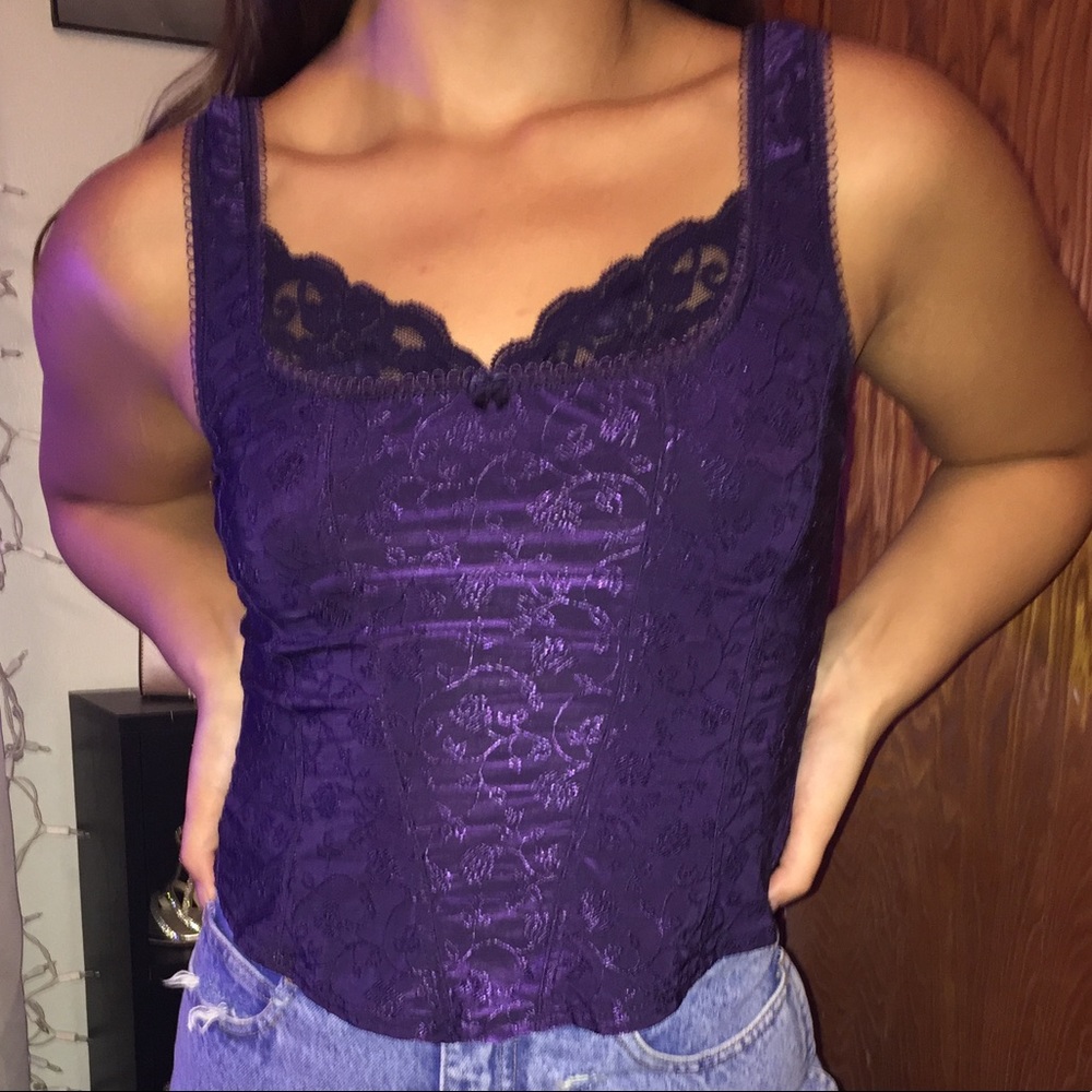 Dark purple fitted tank top
